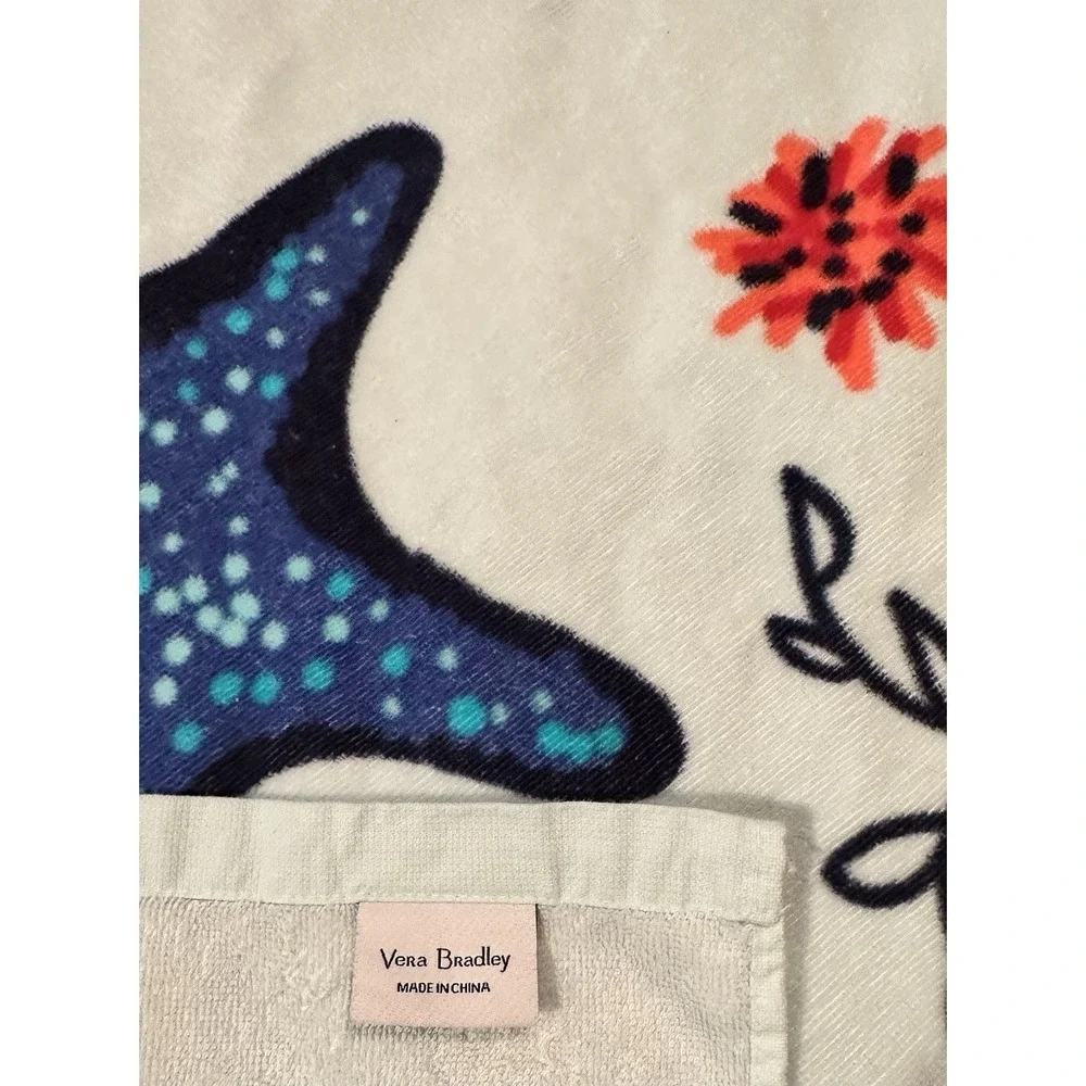 Vera Bradley Beach Blanket Towel in Bag SEA LIFE Ocean Octopus Sea Starfish Bag